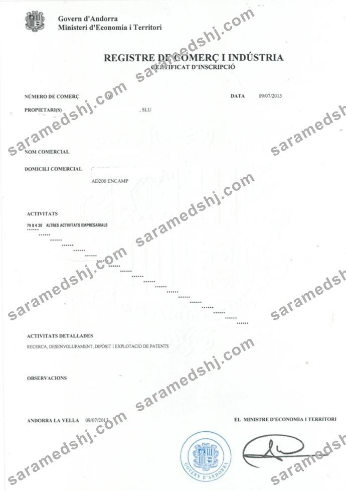 Andorra Commercial and Industrial Registration